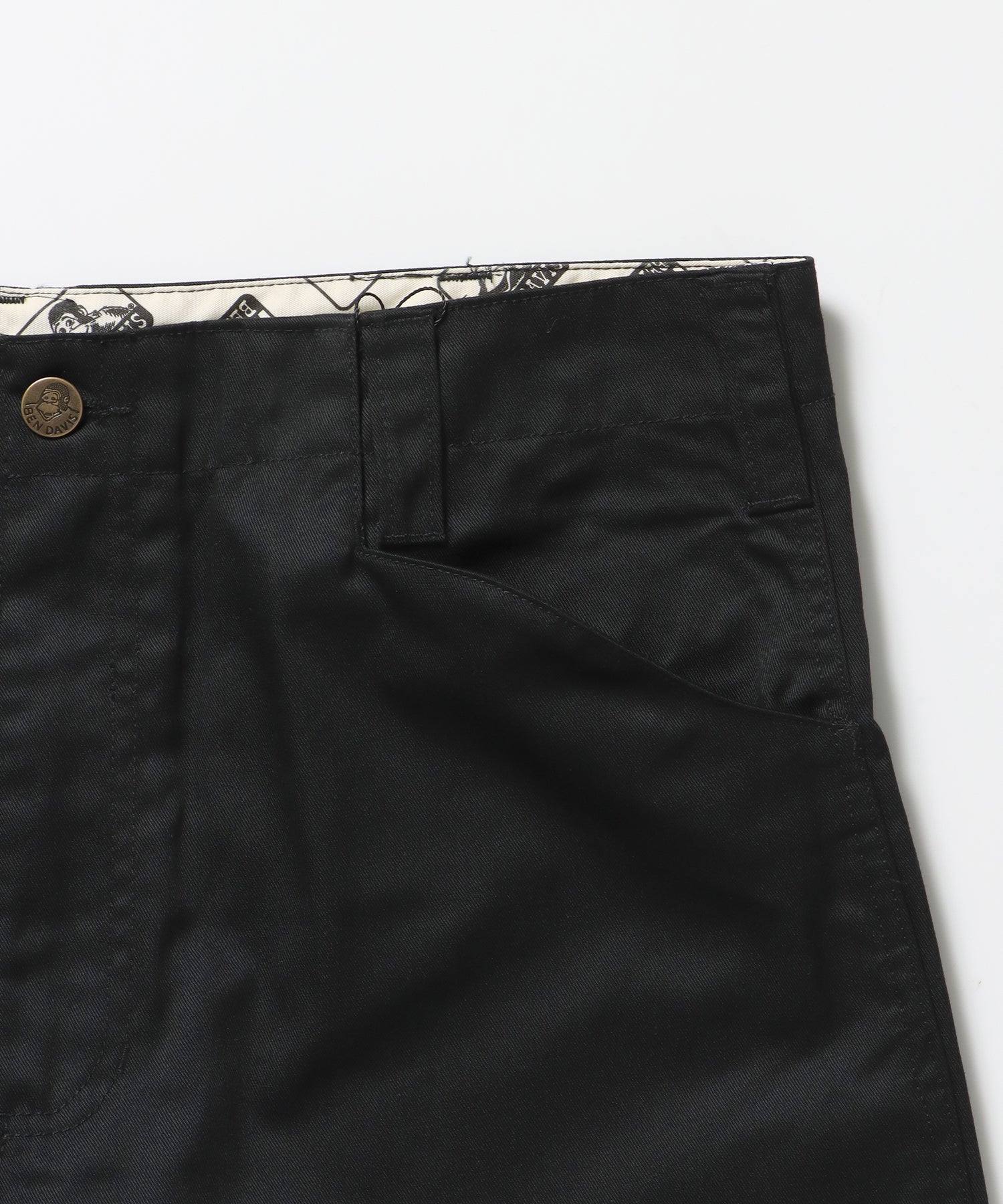BA01 LITE WORK PANTS / パンツ ボトムス カーブ ワイド ワンポイント ツイル ブラック