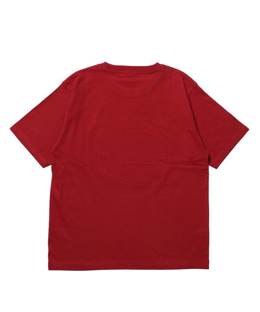 ※WEB限定 / ぐるぐるワッペン半袖Tシャツ / sqnz guru-guru patchwork tee レッド