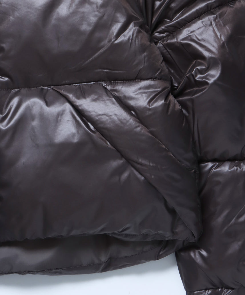 sqnz puffa short pading ladies / レディース パファ ダウン ジャケット 中綿 短丈 ドローコード ブラウン