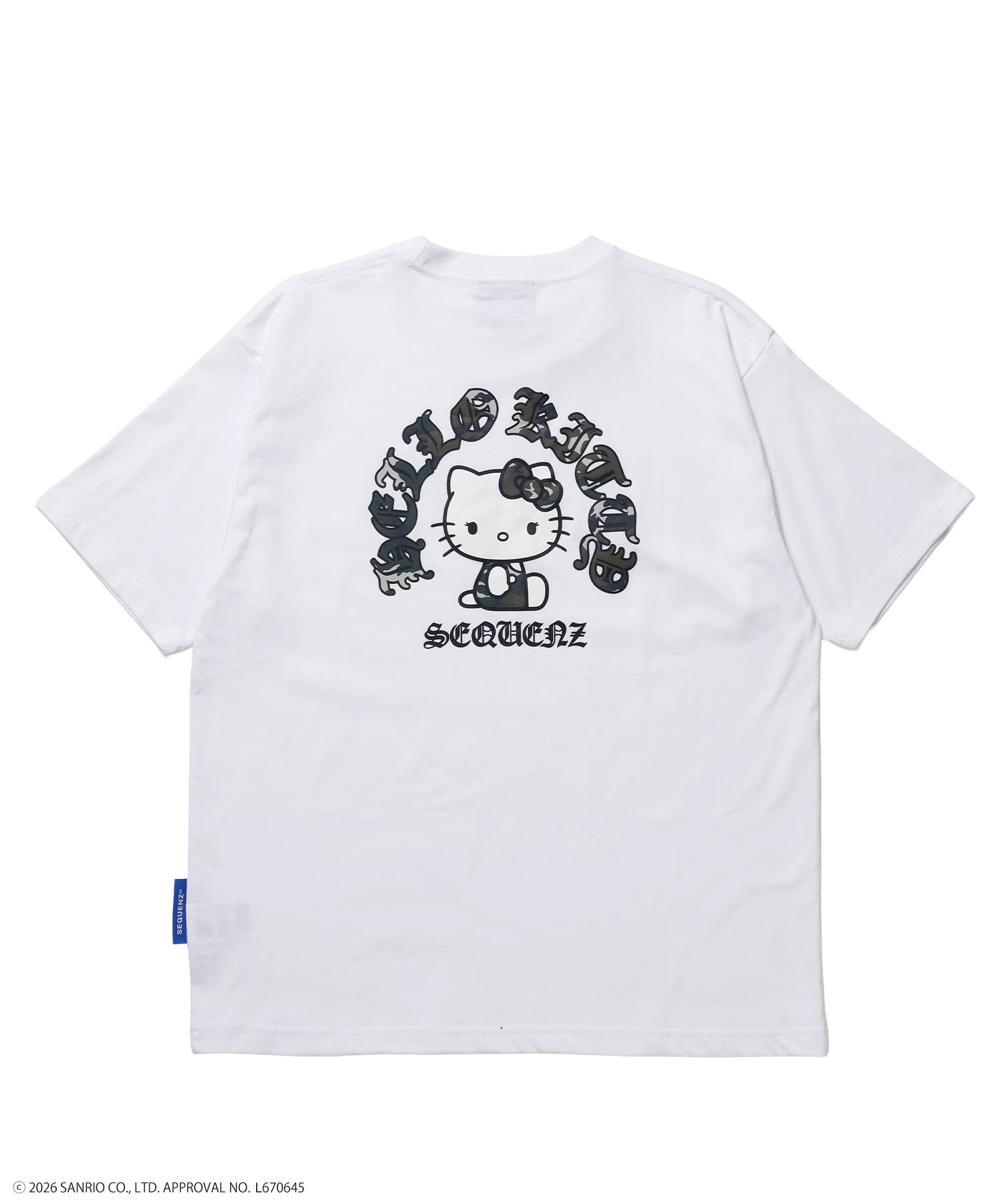 HK CIRCLE LOGO TEE / ハローキティ キティちゃん 半袖 クルーネック プリント ワンポイント ラインストーン プリント ホワイト