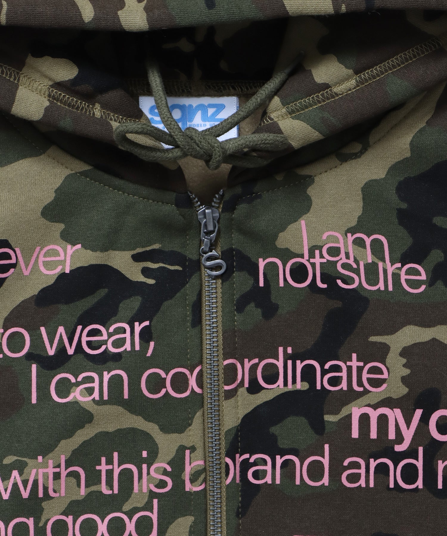 sqnz eyelet zip pk / ジップパーカー スタッズ フーディ ハトメ 裏起毛≪SET UP着用可能≫ 柄80