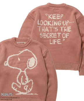 TP SNOOPY CHUNKY KNIT / スヌーピー メッセージプリント チャンキーニット ピンク