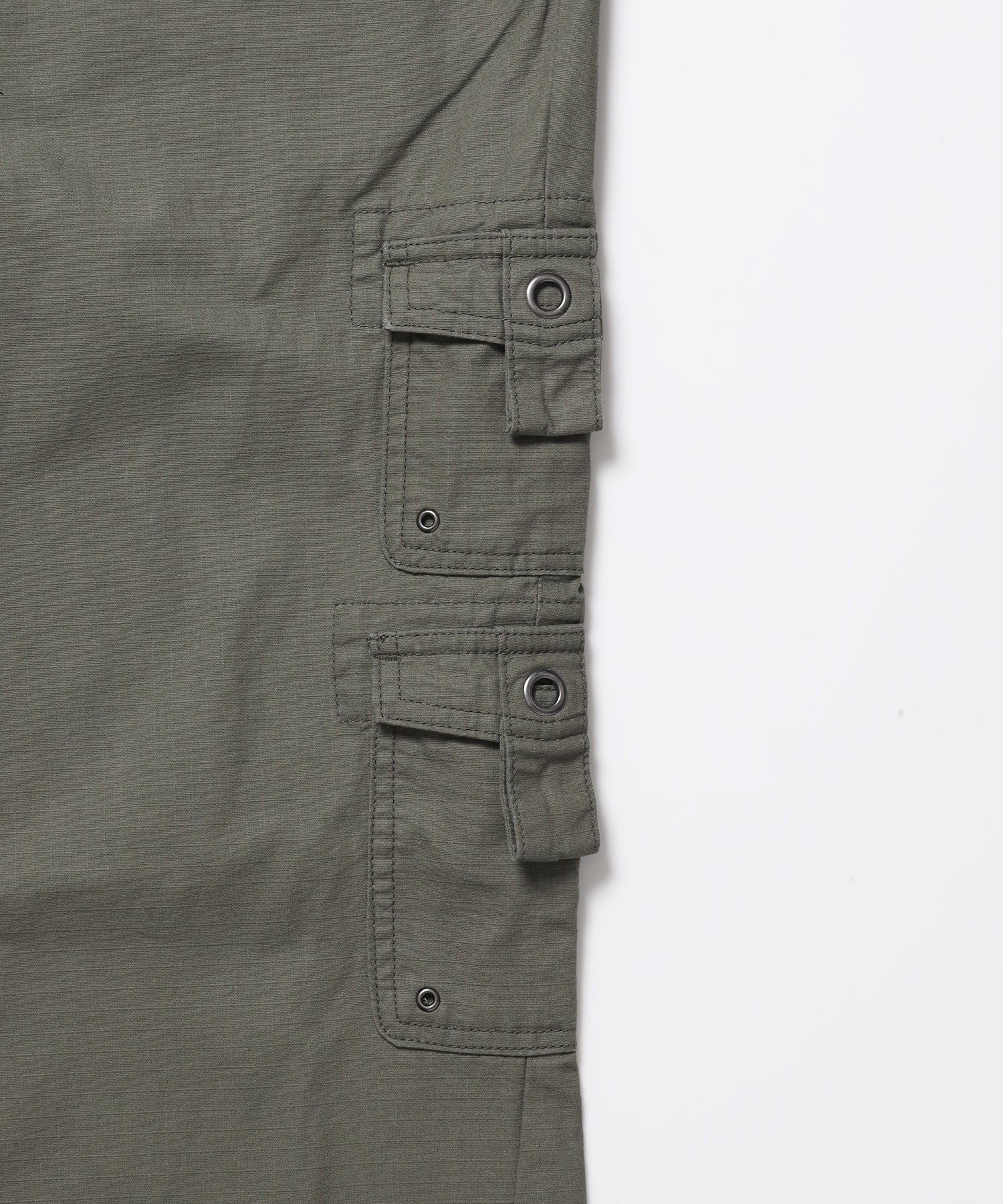 ※WEB限定 / レディースフレアカーゴパンツ / sqnz eyelet low-rise pants カーキ