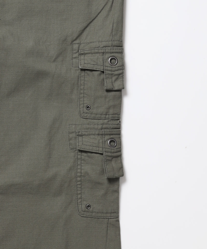 ※WEB限定 / レディースフレアカーゴパンツ / sqnz eyelet low-rise pants カーキ