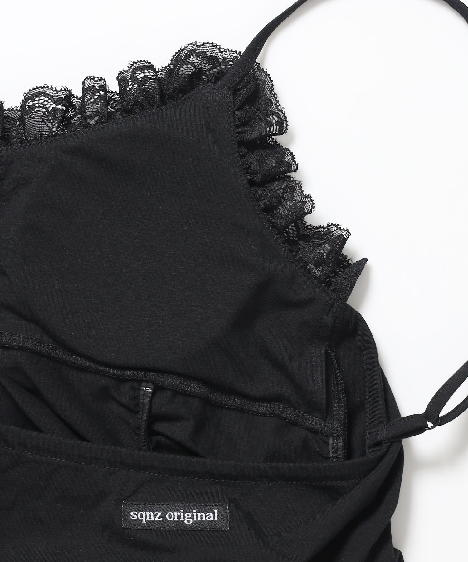 ※WEB限定 / レディースギャザーレースキャミ / sqnz gather lace camisole ブラック