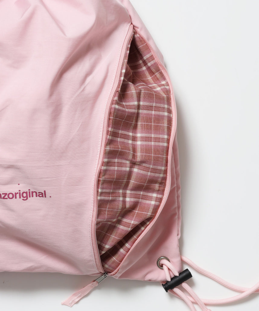 ≪予約商品≫※WEB限定 / 2WAY仕様 /チェックジップナップサック /sqnz zip knapsack ライトピンク