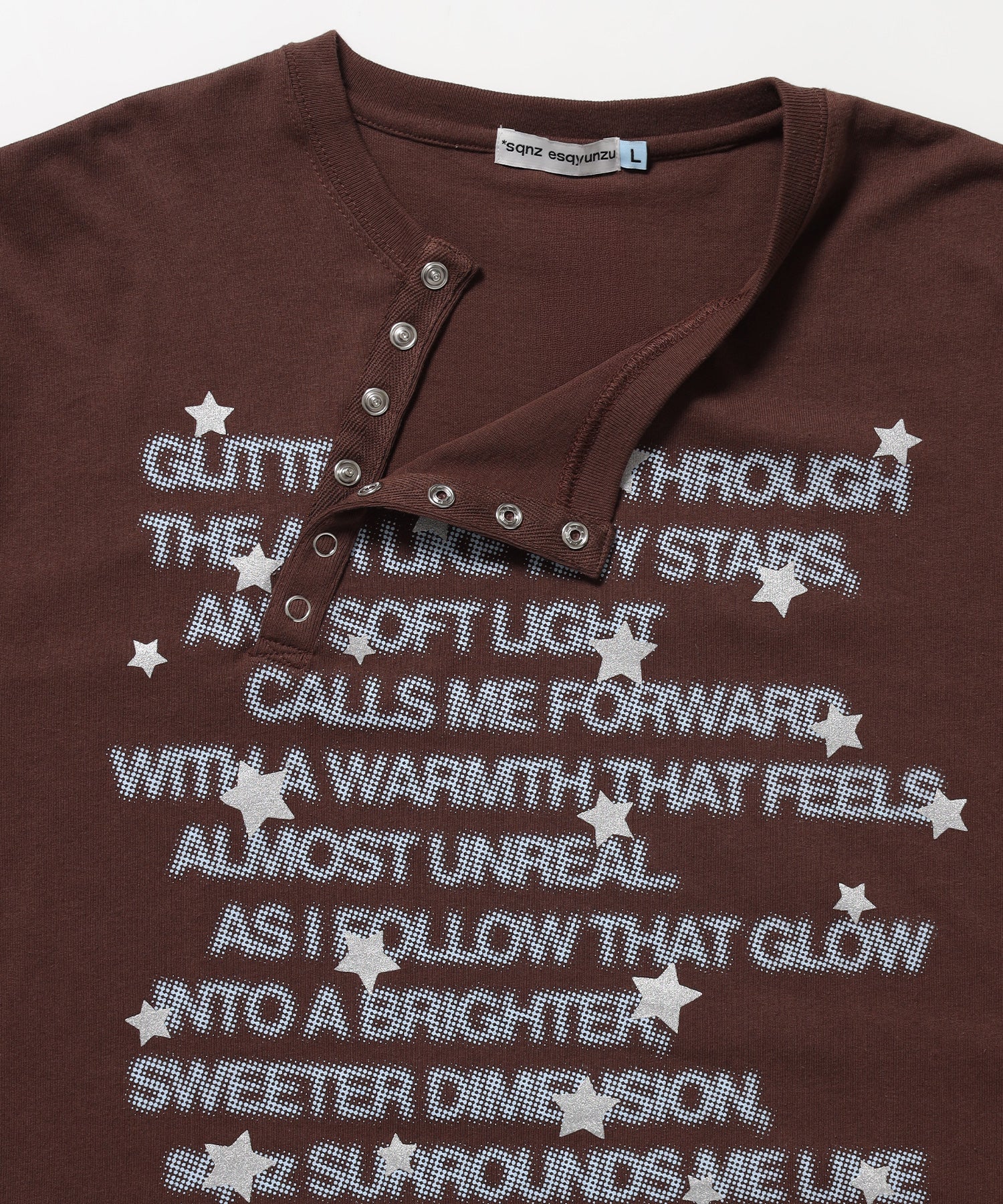 ※WEB限定 / ぼかしプリントヘンリーネックロンT / sqnzU BORDER L/S TEE ブラウン