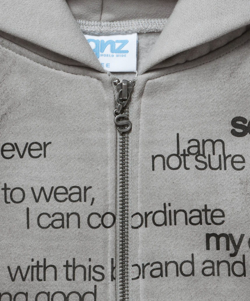 sqnz eyelet fit zip pk / レディース ジップパーカー フーディ ハトメ スタッズ ダフルジップ 裏起毛≪SET UP着用可能≫ ライトグレー