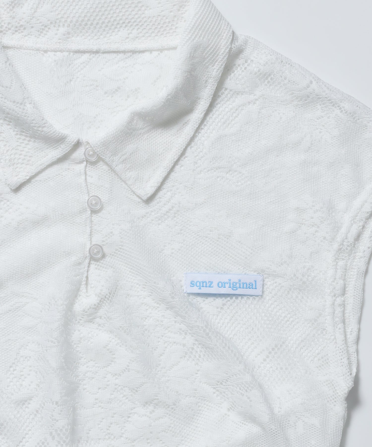 ※WEB限定 / 襟付き / レースフレンチスリーブトップス / sqnz french sleeve lace top ホワイト