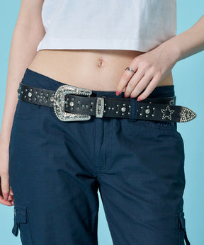 レディーススタッズベルト / RHINESTONE BELT LADIES ブラック