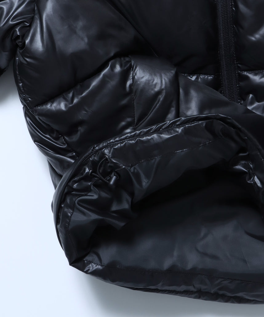 sqnz puffa short padding / ユニセックス パファ ダウン ジャケット 中綿 短丈 ドローコード ブラック