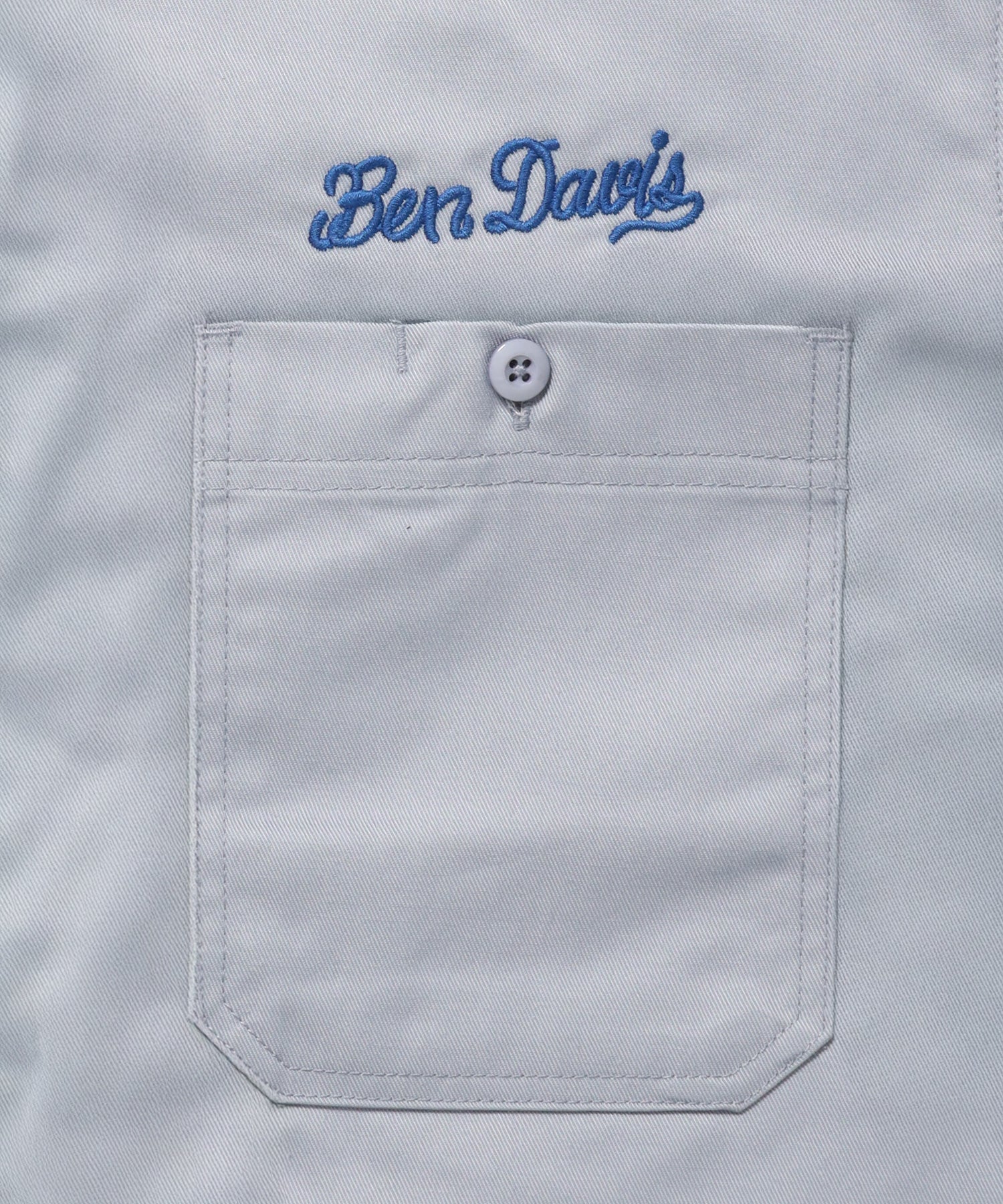 RACER S/S WORK SHIRT / 半袖 シャツ ワーク レギュラーカラー ボックスシルエット ライトグレー