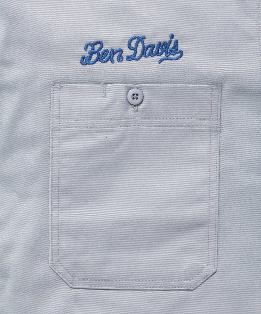 RACER S/S WORK SHIRT / 半袖 シャツ ワーク レギュラーカラー ボックスシルエット ライトグレー