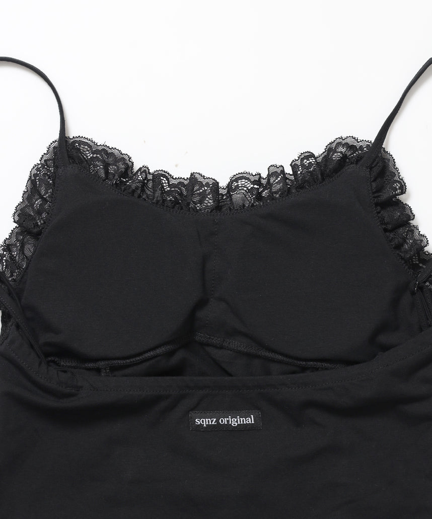 ※WEB限定 / レディースギャザーレースキャミ / sqnz gather lace camisole ブラック