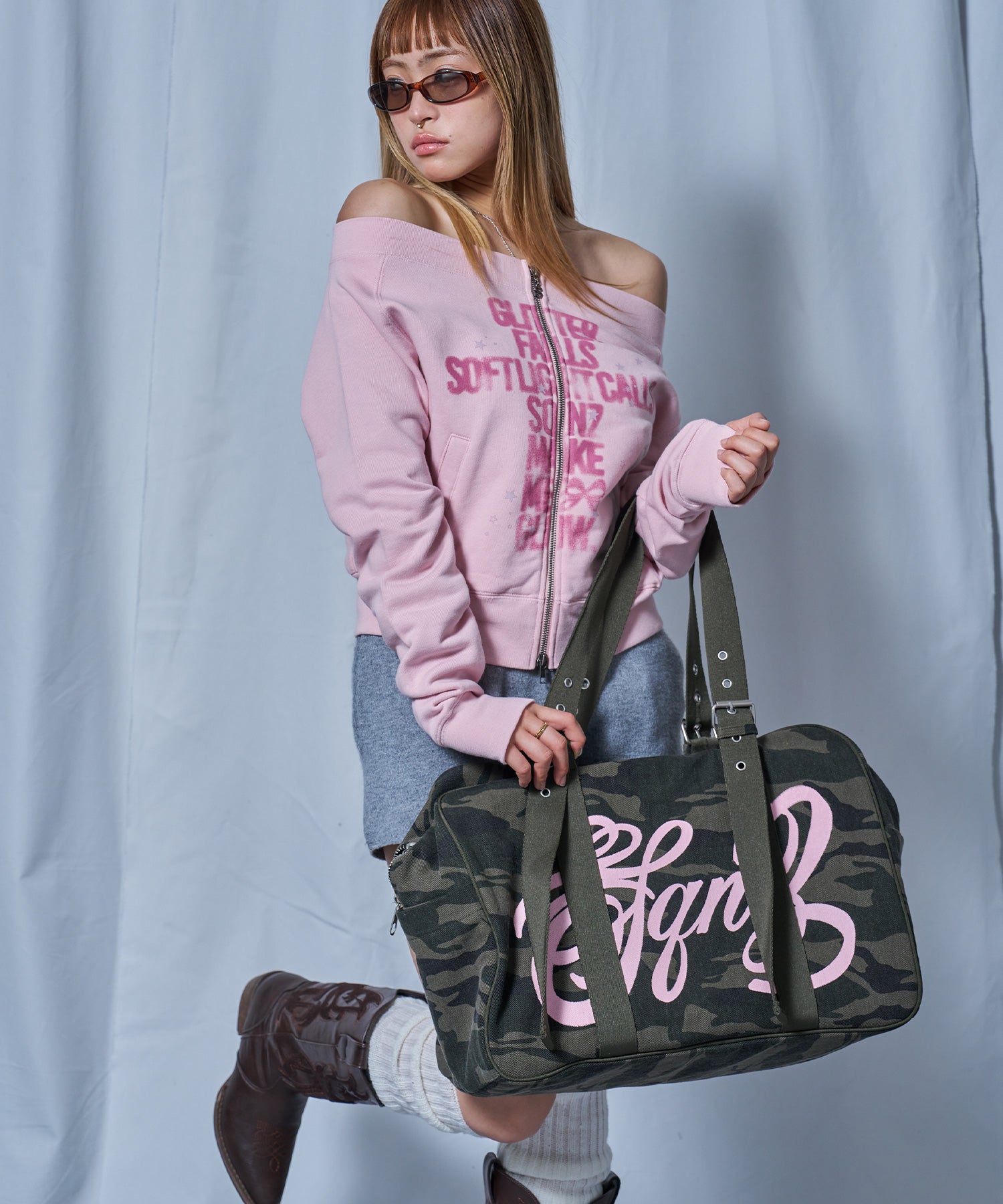 sqnz vintage boston bag / スクール ボストン バック アジャスター 迷彩柄 柄80