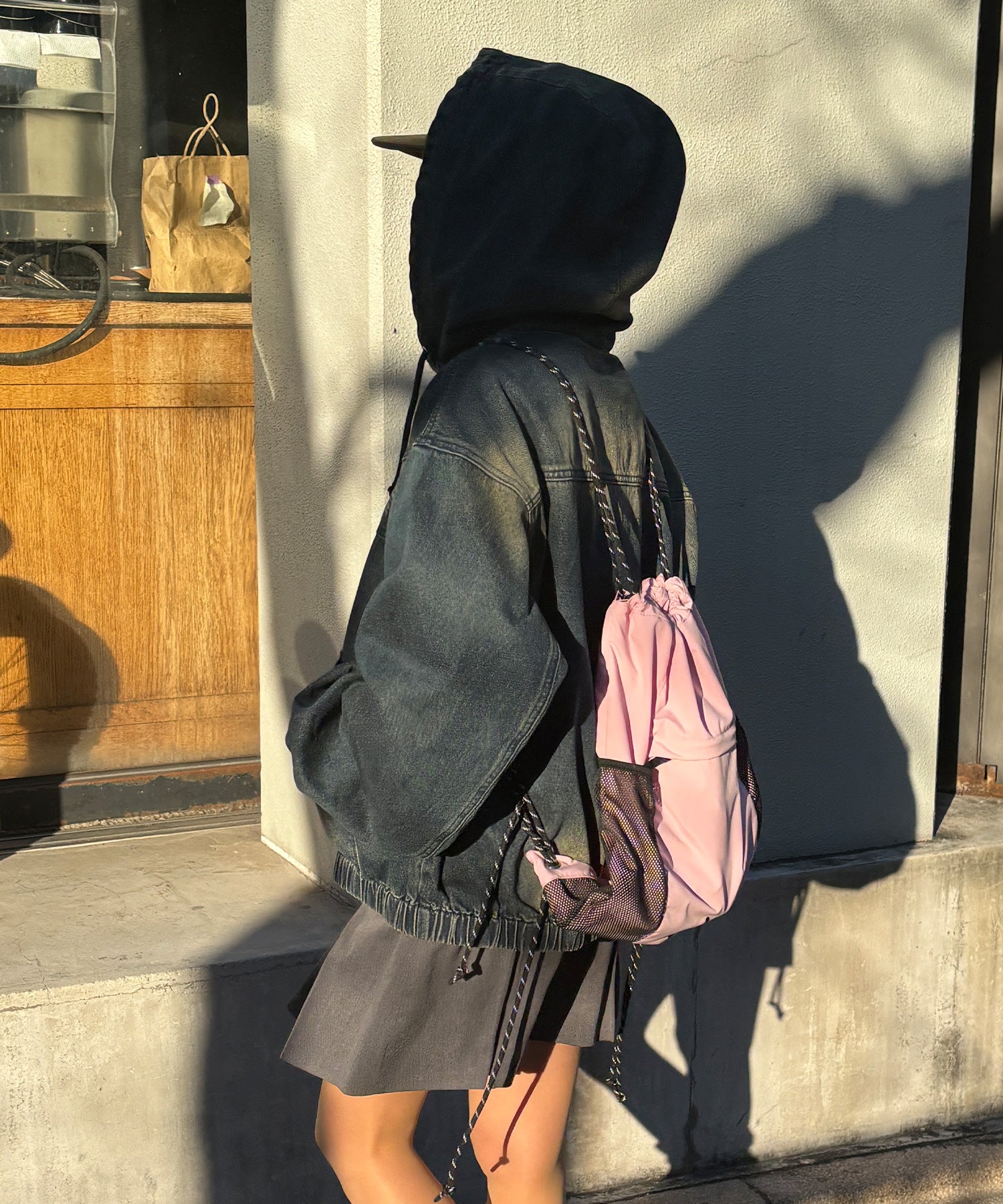 DAILY TECH KNAPSACK / ナップサック テック バック ドローコード ライトピンク