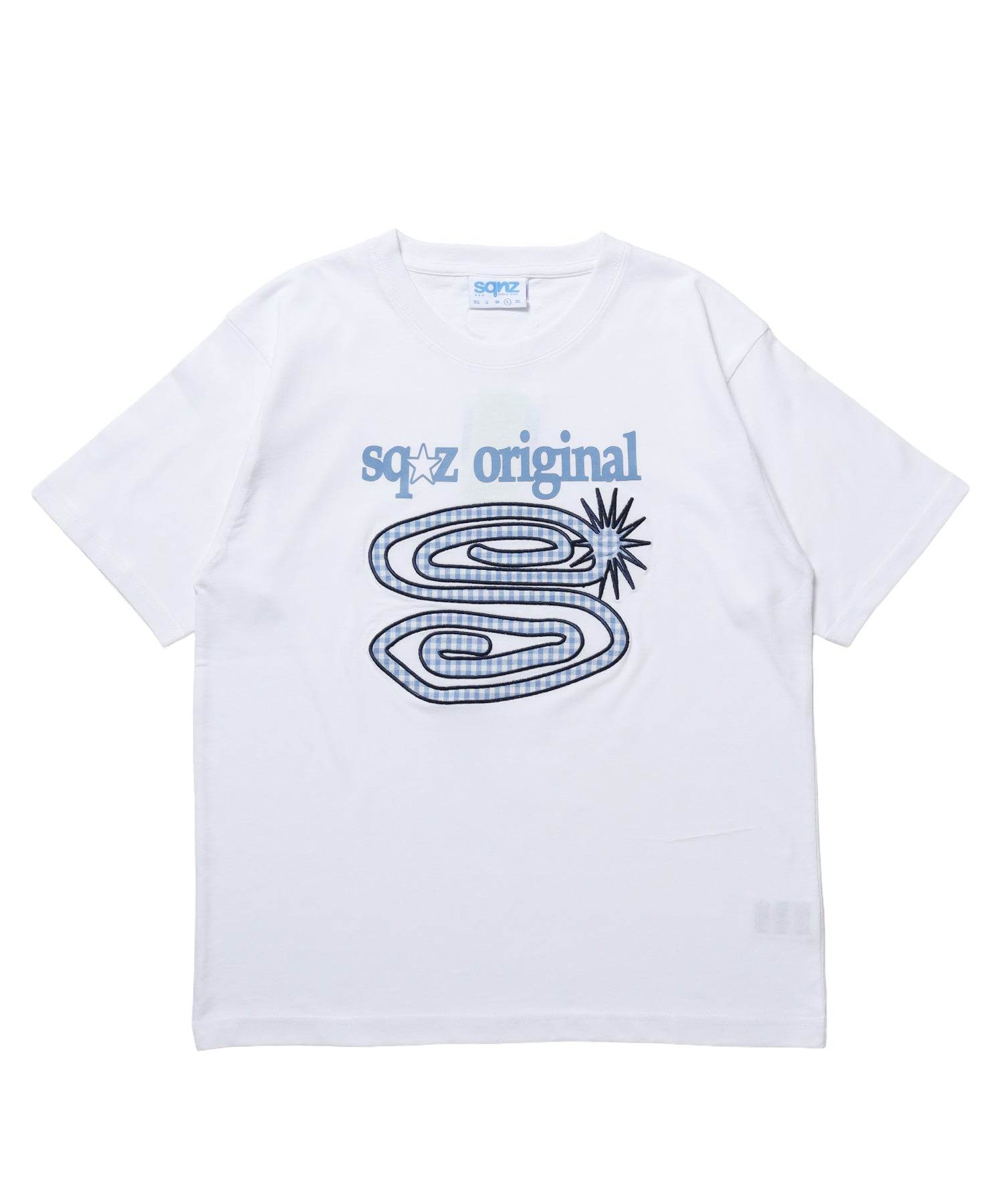 ※WEB限定 / ぐるぐるワッペン半袖Tシャツ / sqnz guru-guru patchwork tee ホワイト