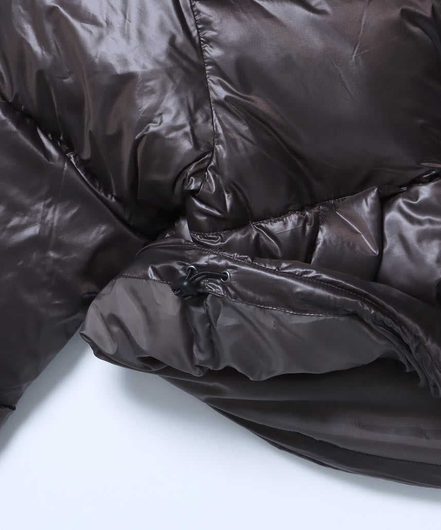 sqnz puffa short pading ladies / レディース パファ ダウン ジャケット 中綿 短丈 ドローコード ブラウン