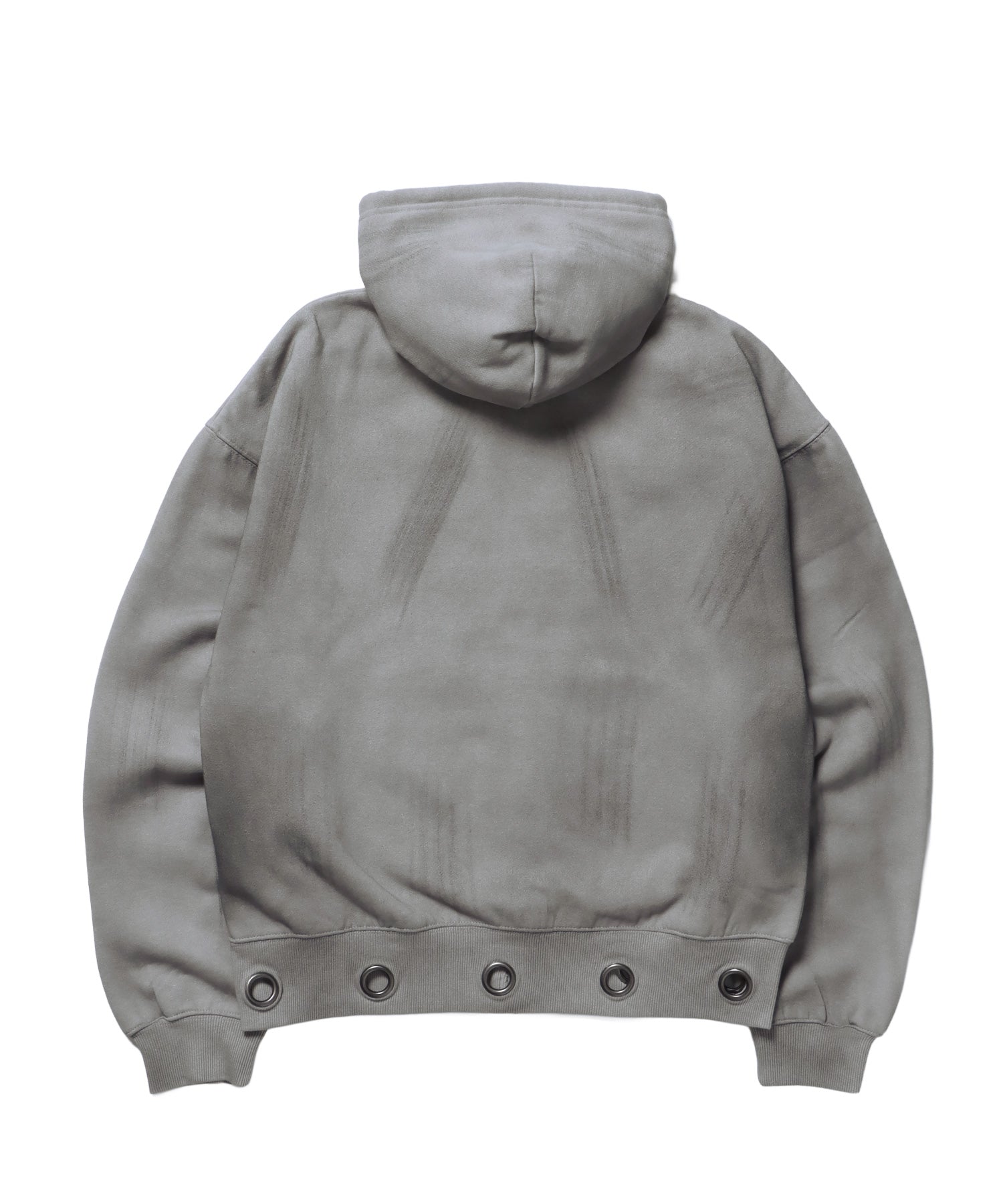 sqnz eyelet zip pk / ジップパーカー スタッズ フーディ ハトメ 裏起毛≪SET UP着用可能≫ ライトグレー