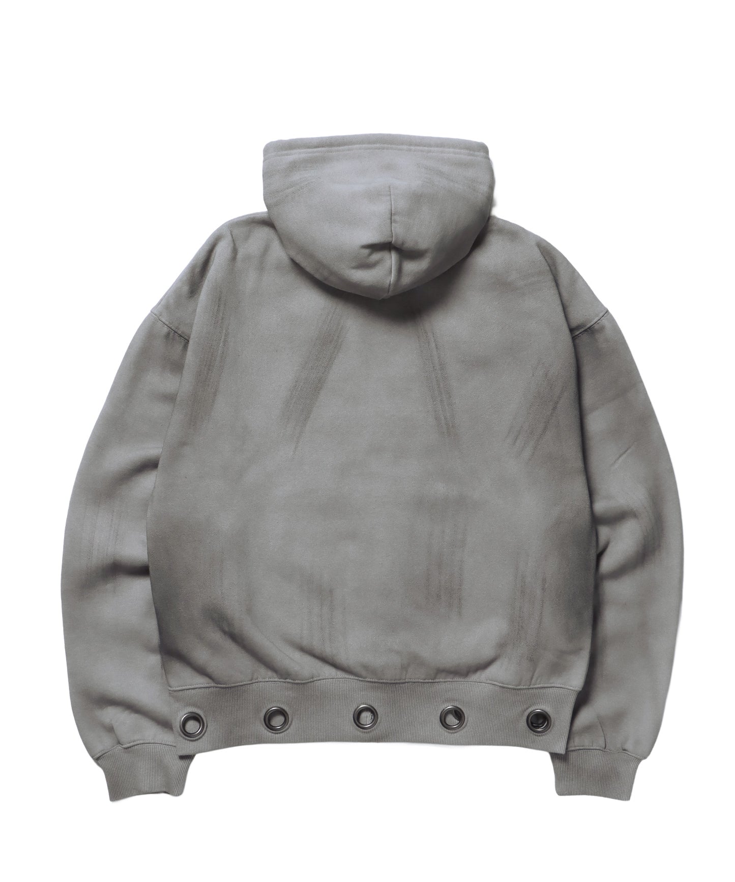 sqnz eyelet zip pk / ジップパーカー スタッズ フーディ ハトメ 裏起毛≪SET UP着用可能≫ ライトグレー