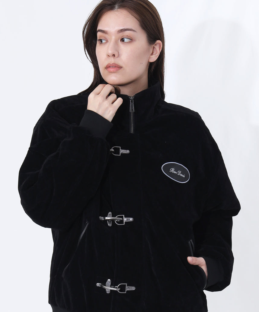 FAUX SUEDE RESCUE JACKET / レスキュージャケット フェイクスエード 中綿キルティング ハイネック ワッペン アウター ユニセックス