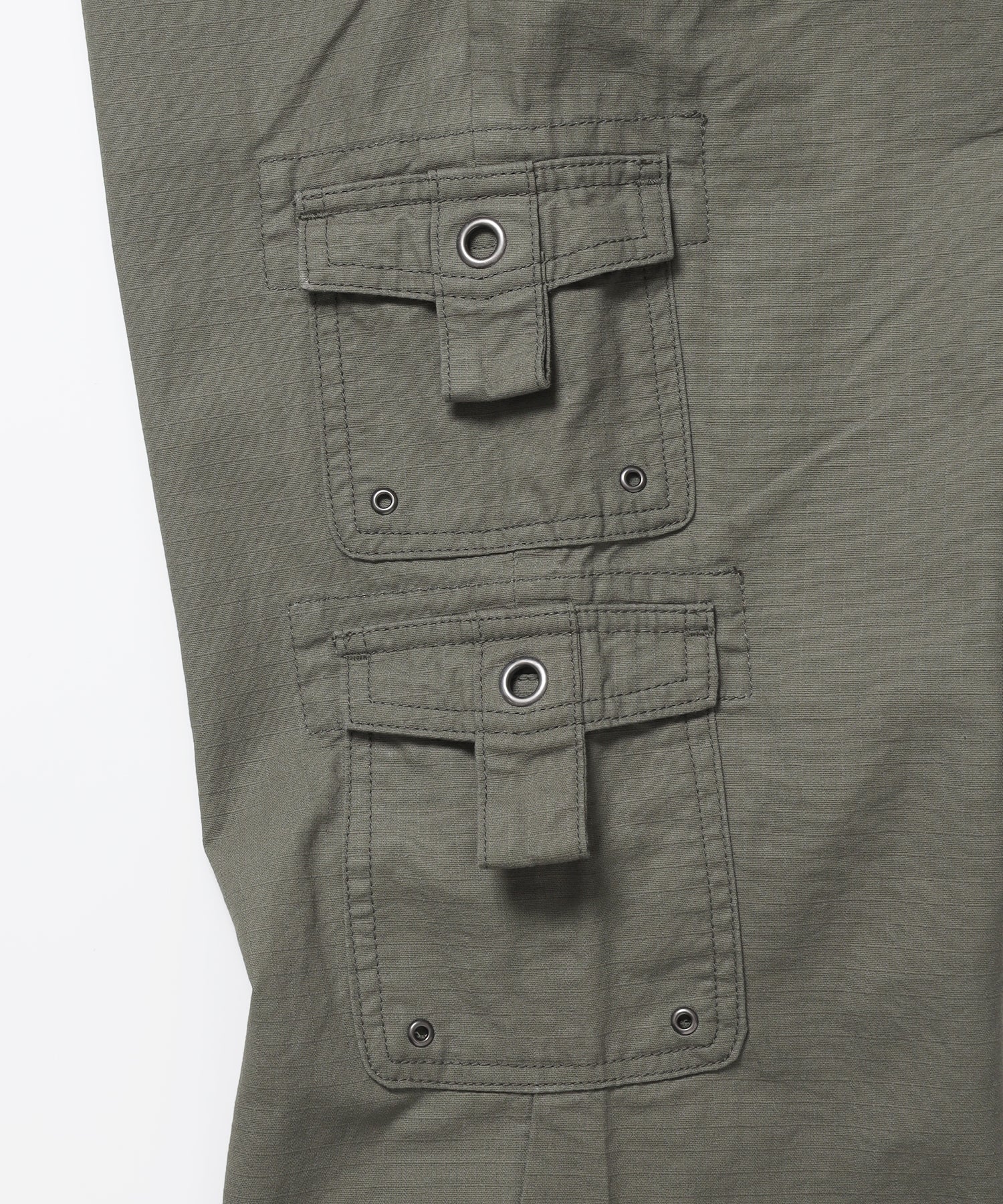 ※WEB限定 / レディースフレアカーゴパンツ / sqnz eyelet low-rise pants カーキ