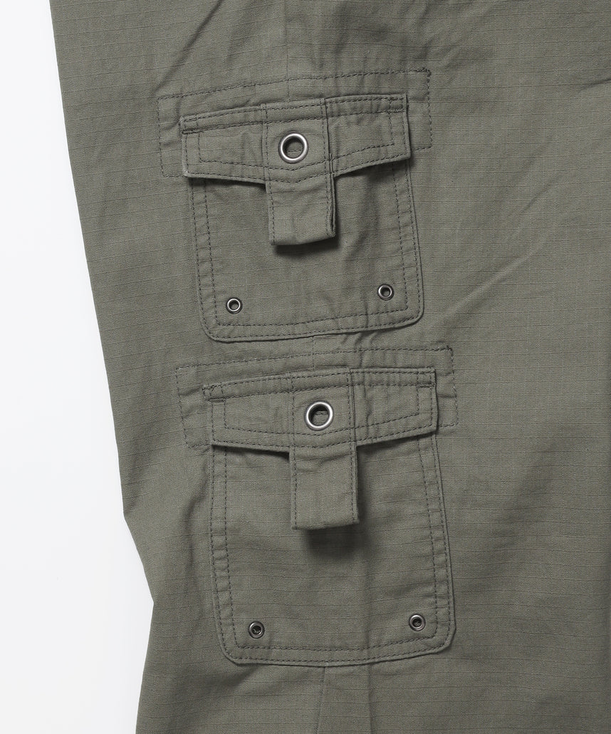 ※WEB限定 / レディースフレアカーゴパンツ / sqnz eyelet low-rise pants カーキ