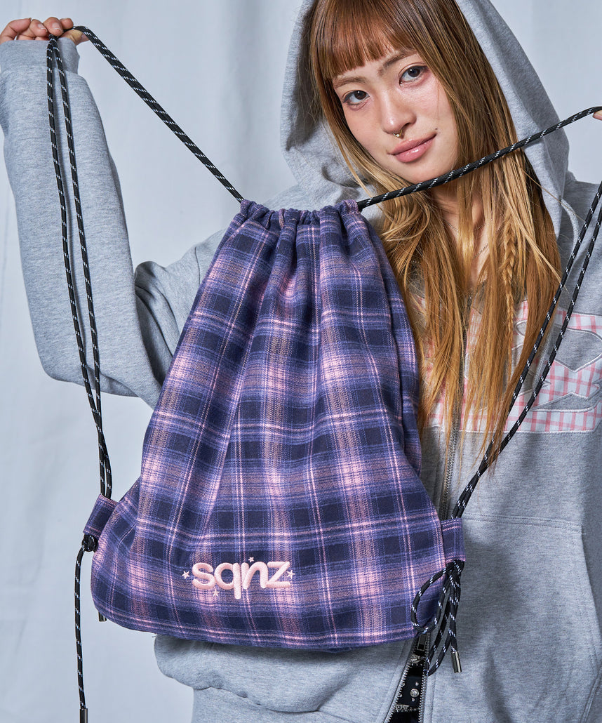 ≪予約商品≫sqnz dairy 2way knapsack / ナップサック トートバック 2WAY チェック ピンク