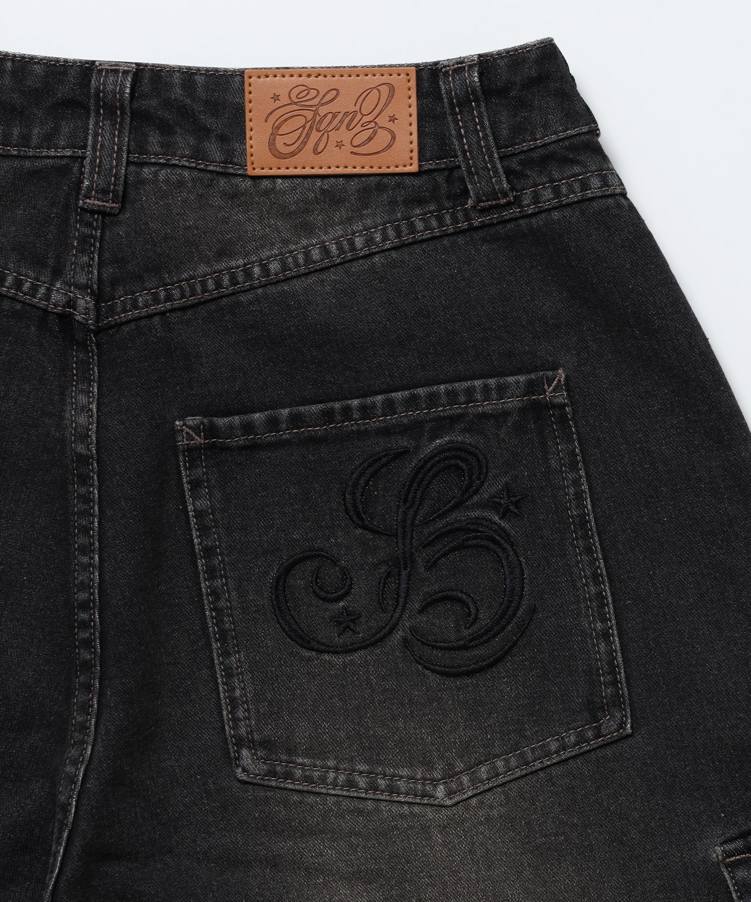 ※WEB限定 / レディースリボンデニムショートパンツ / sqnz ribbon denim shorts ブラック