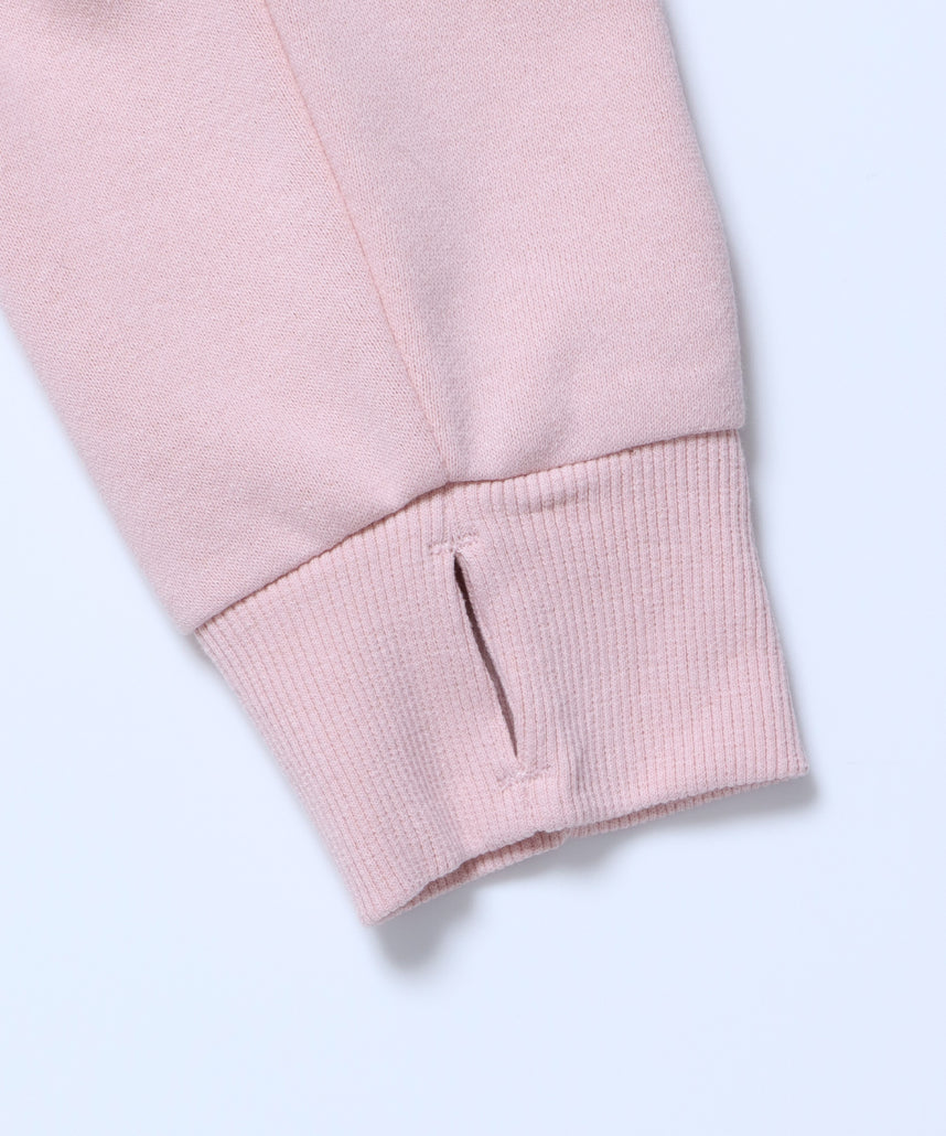 sqnz eyelet fit zip pk / レディース ジップパーカー フーディ ハトメ スタッズ ダフルジップ 裏起毛≪SET UP着用可能≫ ピンク