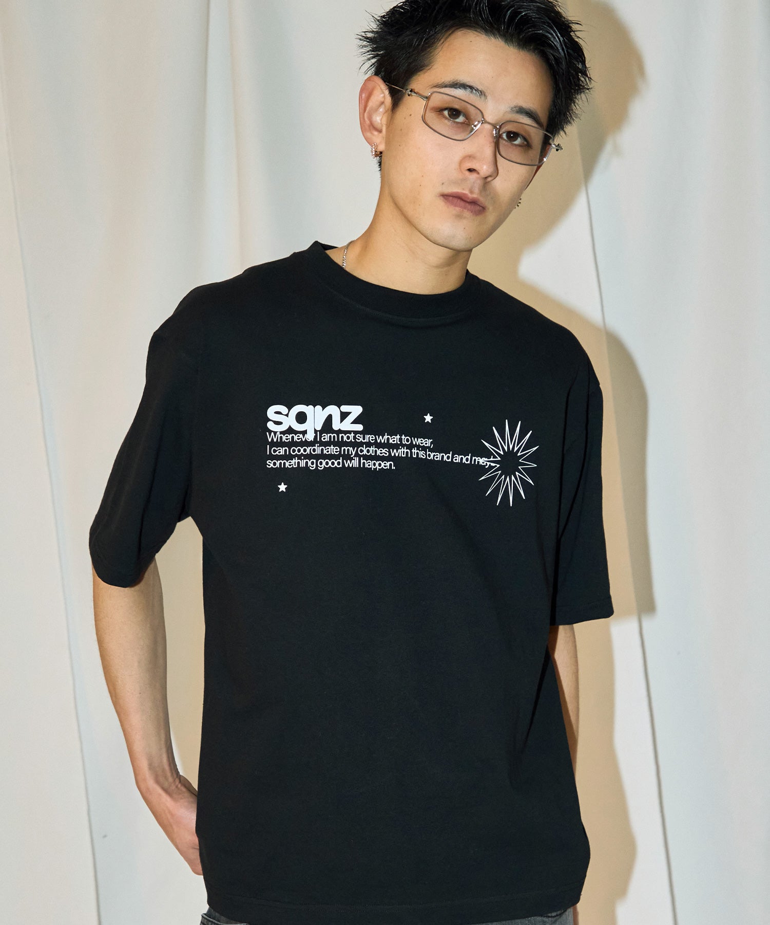 『2年保証』 / tee s/s logo sqnz Tシャツ ブラック 短丈 クルーネック 半袖 その他