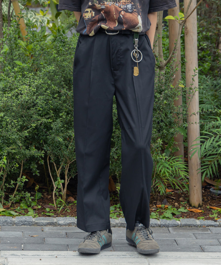 TR SIDE GATHER ANKLE PANTS / TR サイドギャザー アンクルスラックス チャコール