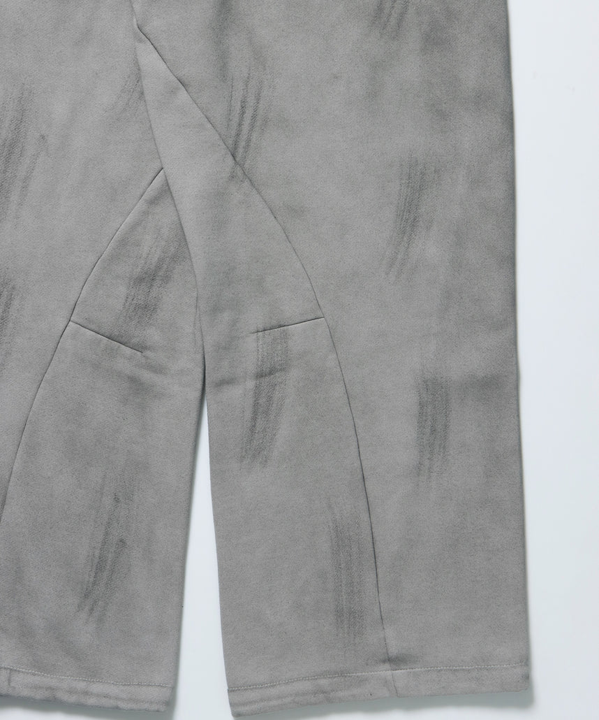 sqnz fade sweat pants / スウェット パンツ 加工 ハトメ スタッズ 裏起毛≪SET UP着用可能≫ ライトグレー