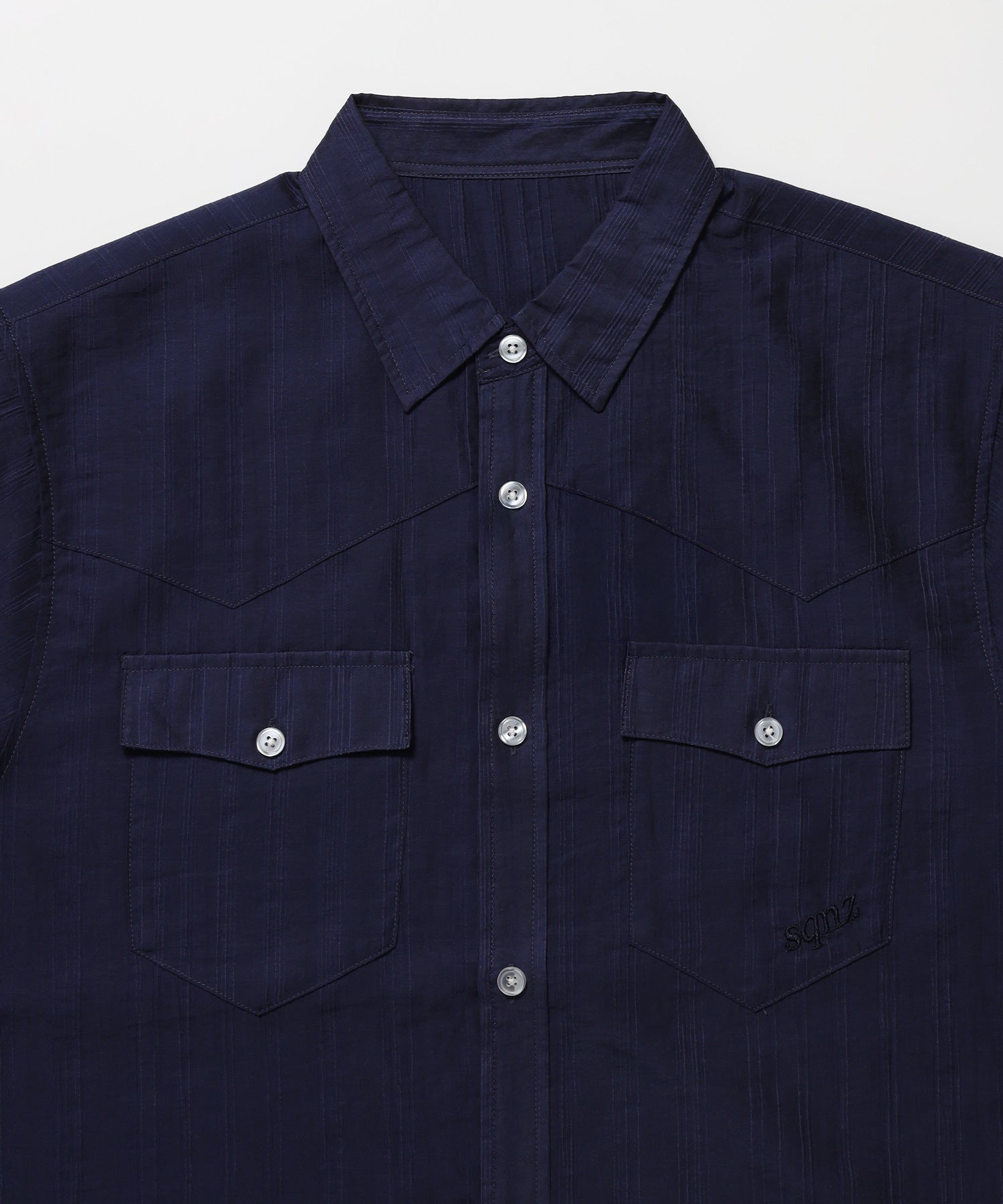 ※WEB限定 / ウエスタン半袖シャツ/sqnz western sheer shirts ネイビー
