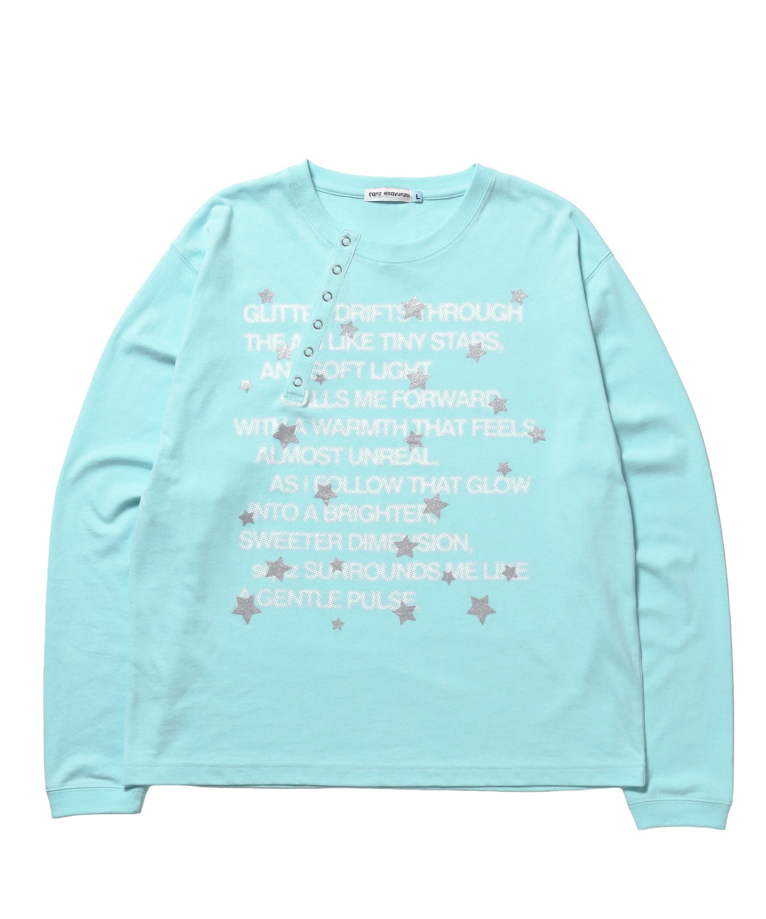 ※WEB限定 / ぼかしプリントヘンリーネックロンT / sqnzU BORDER L/S TEE ターコイズブルー