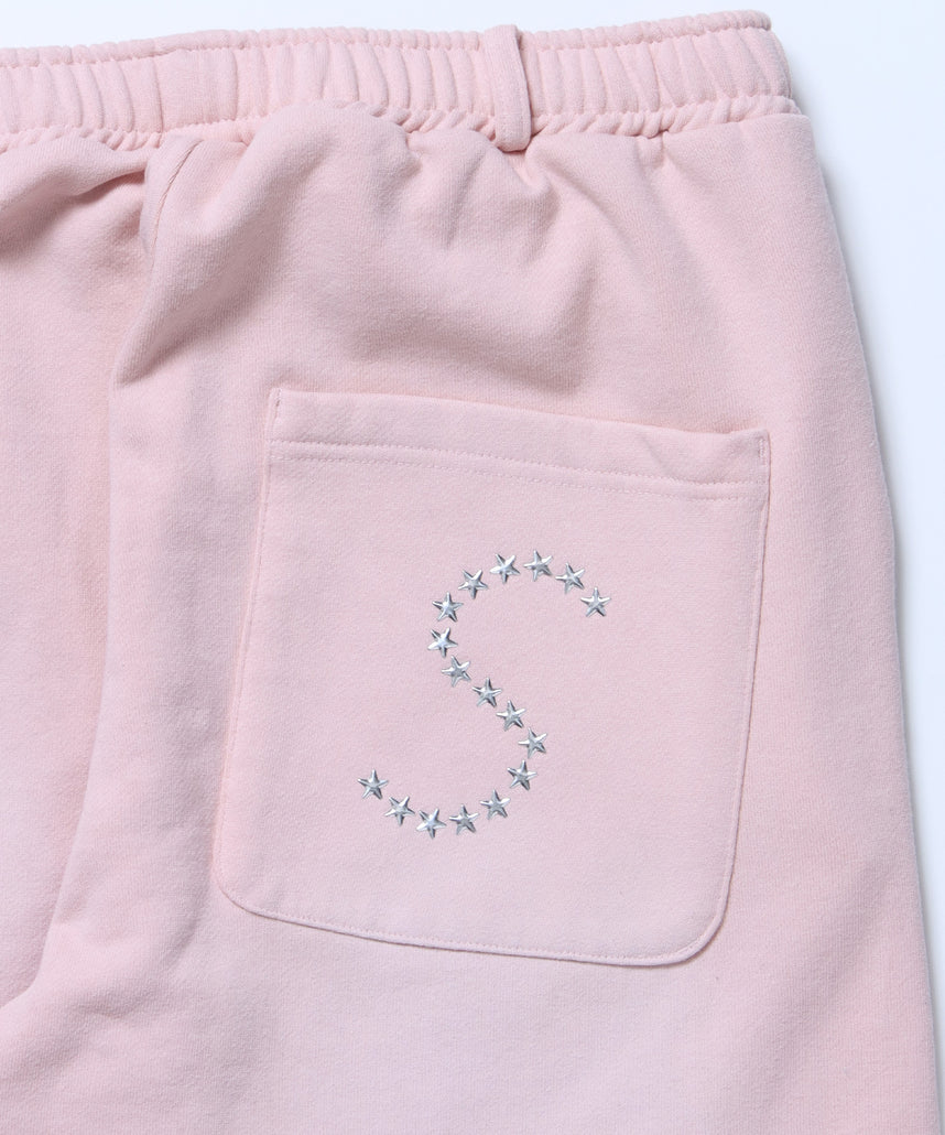 sqnz fade sweat pants / スウェット パンツ 加工 ハトメ スタッズ 裏起毛≪SET UP着用可能≫ ピンク