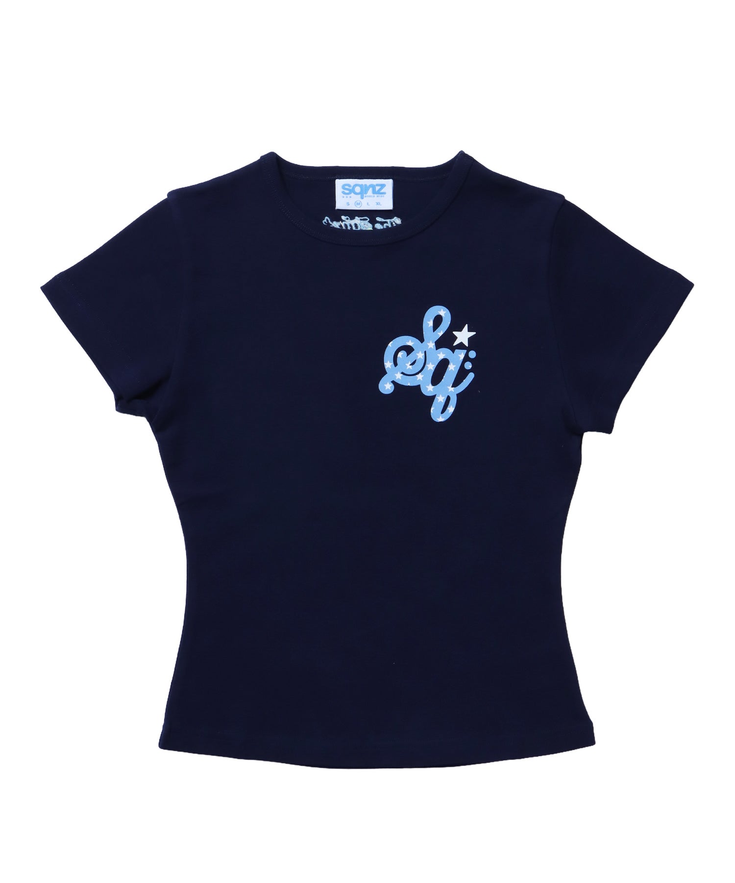 ※WEB限定 / レディースワンポイントロゴ半袖Tシャツ / sqnz logo compact tee ダークネイビー