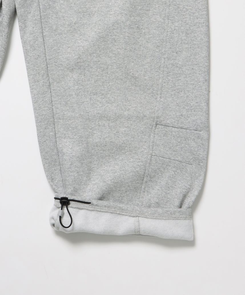 sqnz glitter sweat pants / グリッター スウェットパンツ ラインストーン ドローストリング ポケット 裏起毛 【セットアップ着用可能】 M.グレー