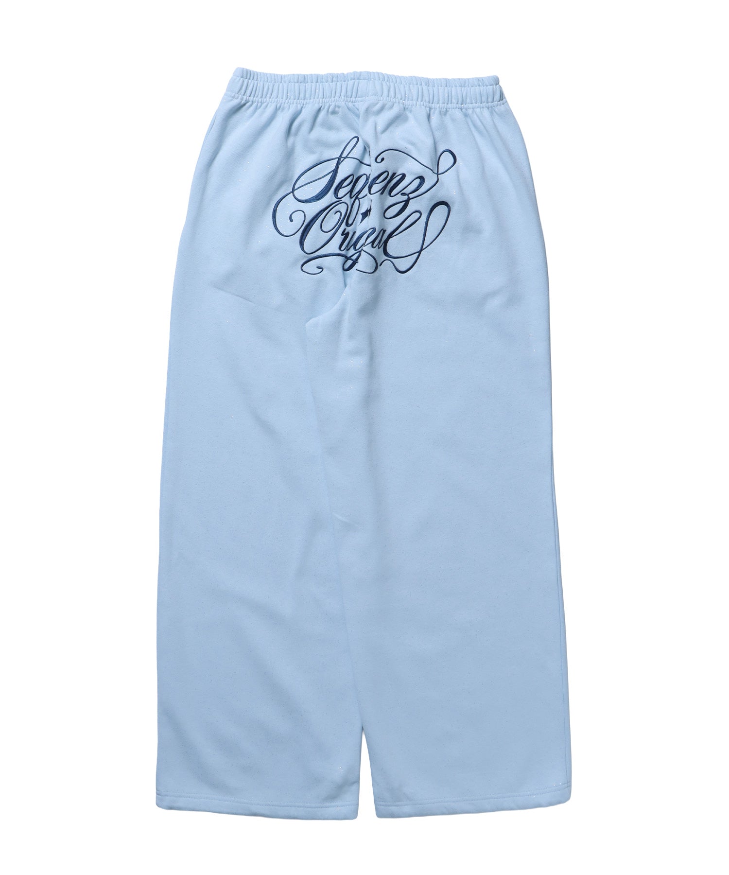 SQNZ GLITTER SWEAT PANTS / グリッター ラインストーン スウェットパンツ ドローコード 裏起毛 【セットアップ着用可】 スカイブルー