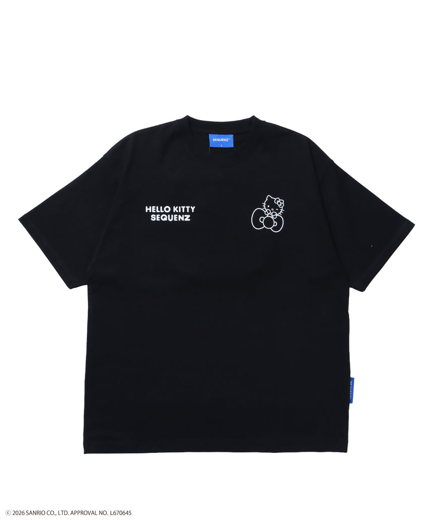 HK EMBROIDERY KITTY TEE / ハローキティ キティちゃん 半袖 クルーネック プリント ワンポイント 刺繍 ブラック