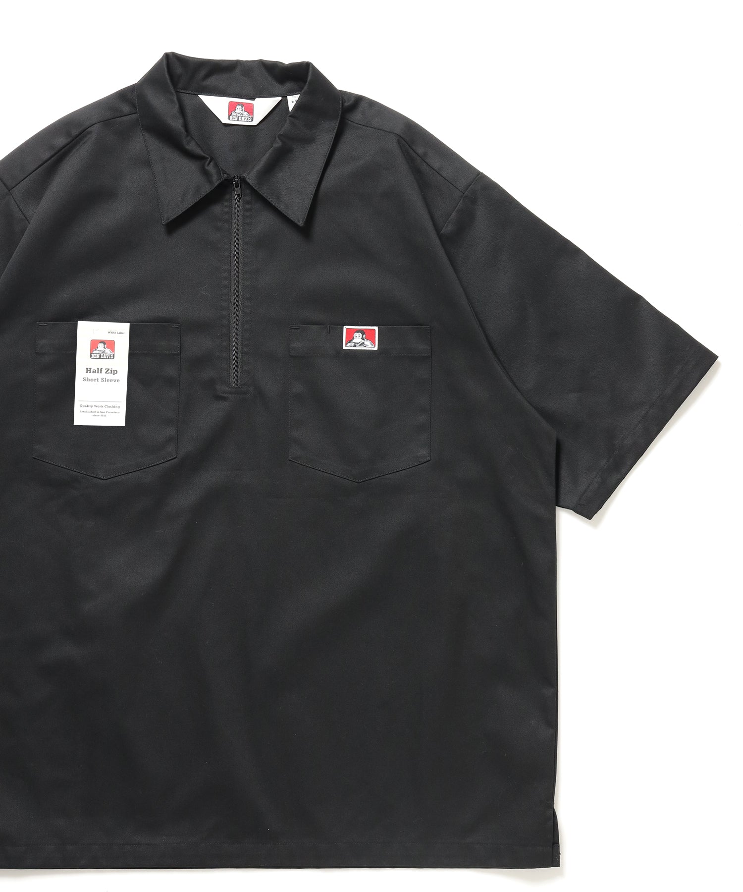BEN DAVIS（ベンデイビス）】1/2ZIP S/S SHIRT ブラック – NAVAL