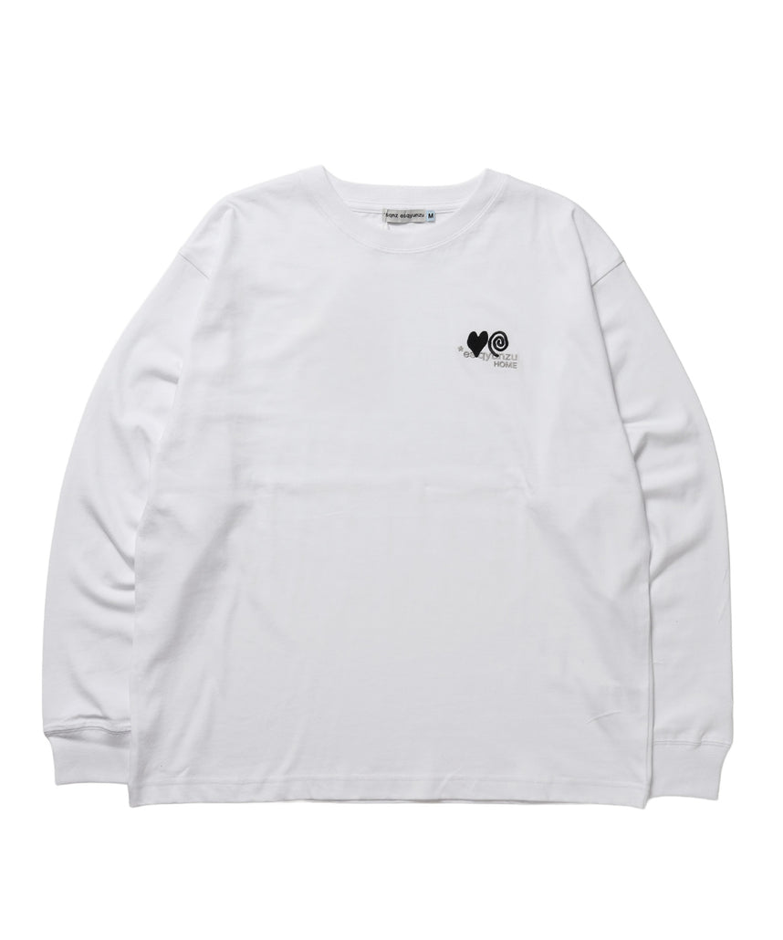 ※WEB限定 / サークルハート刺繍ロンT/sqnzU basic logo l/s tee ホワイト