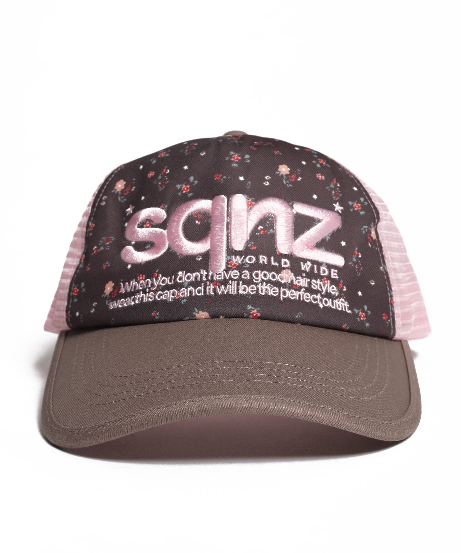※WEB限定 / 刺繍 / メッシュキャップ / sqnz mesh logo cap ブラウン