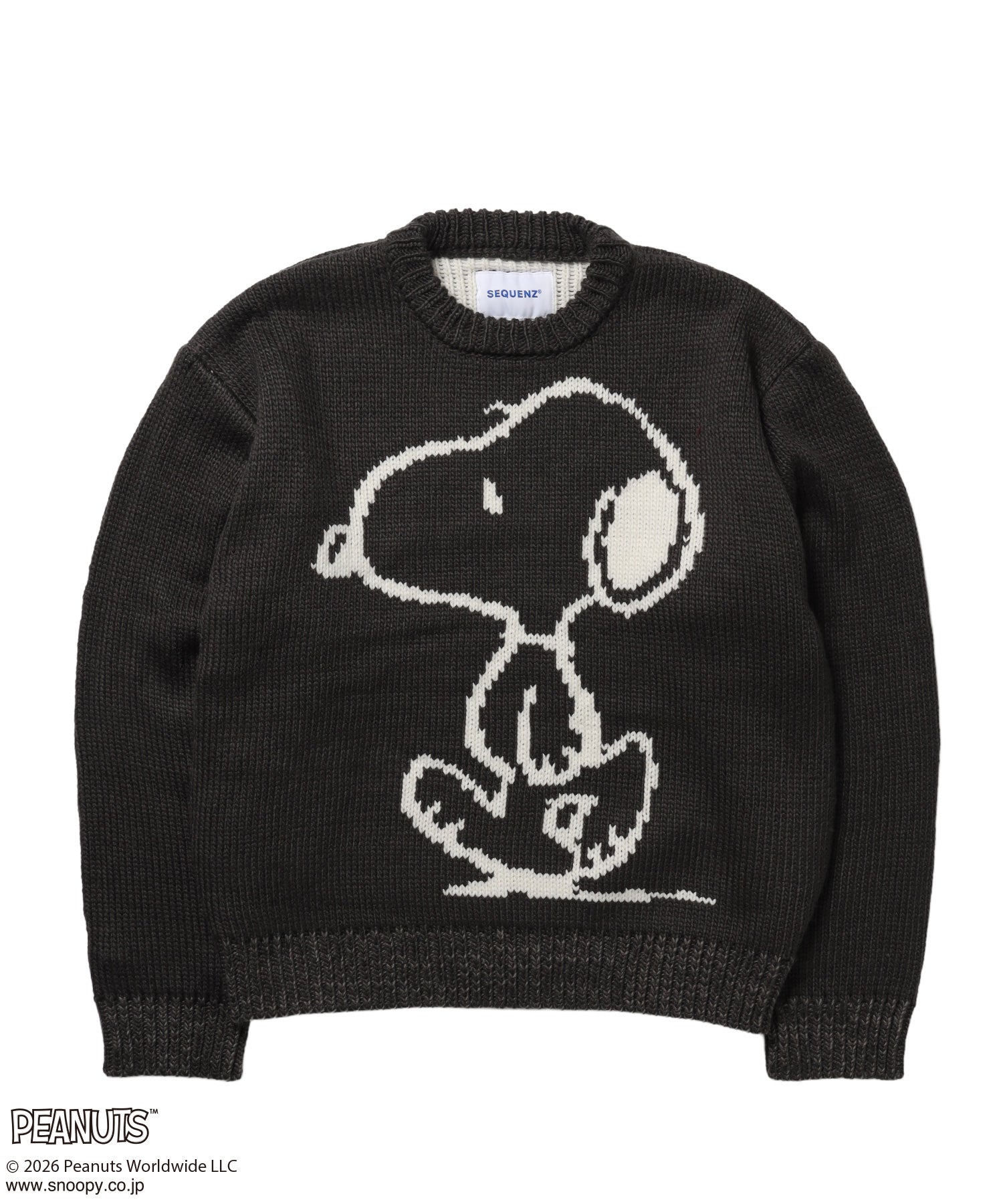 TP SNOOPY CHUNKY KNIT / スヌーピー メッセージプリント チャンキーニット チャコール