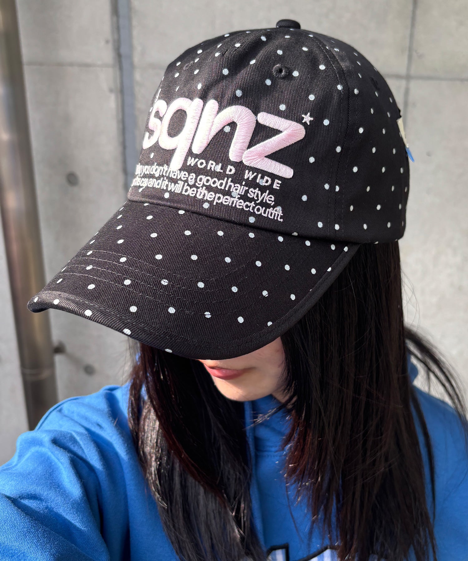 ≪予約商品≫※WEB限定 / ロゴ刺繍キャップ / sqnz logo cap ブラック