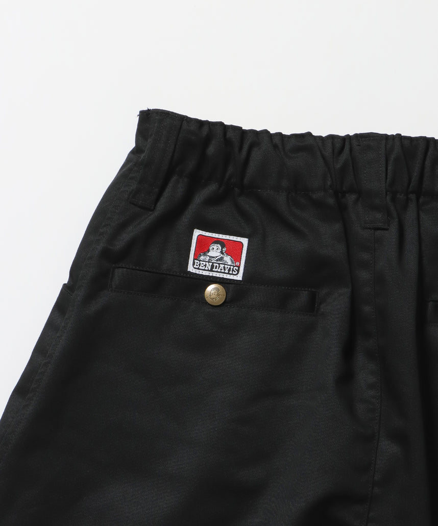 CURVE BUGGY WORK PANTS / パンツ ボトムス カーブ タック ワンポイント ツイル ブラック