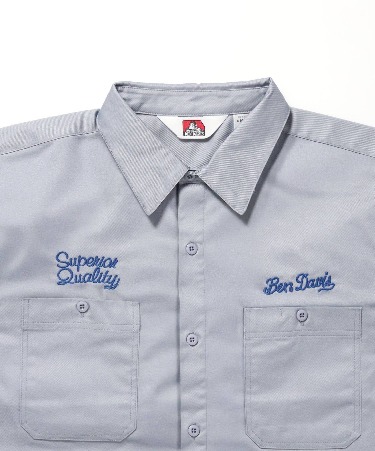 RACER S/S WORK SHIRT / 半袖 シャツ ワーク レギュラーカラー ボックスシルエット ライトグレー