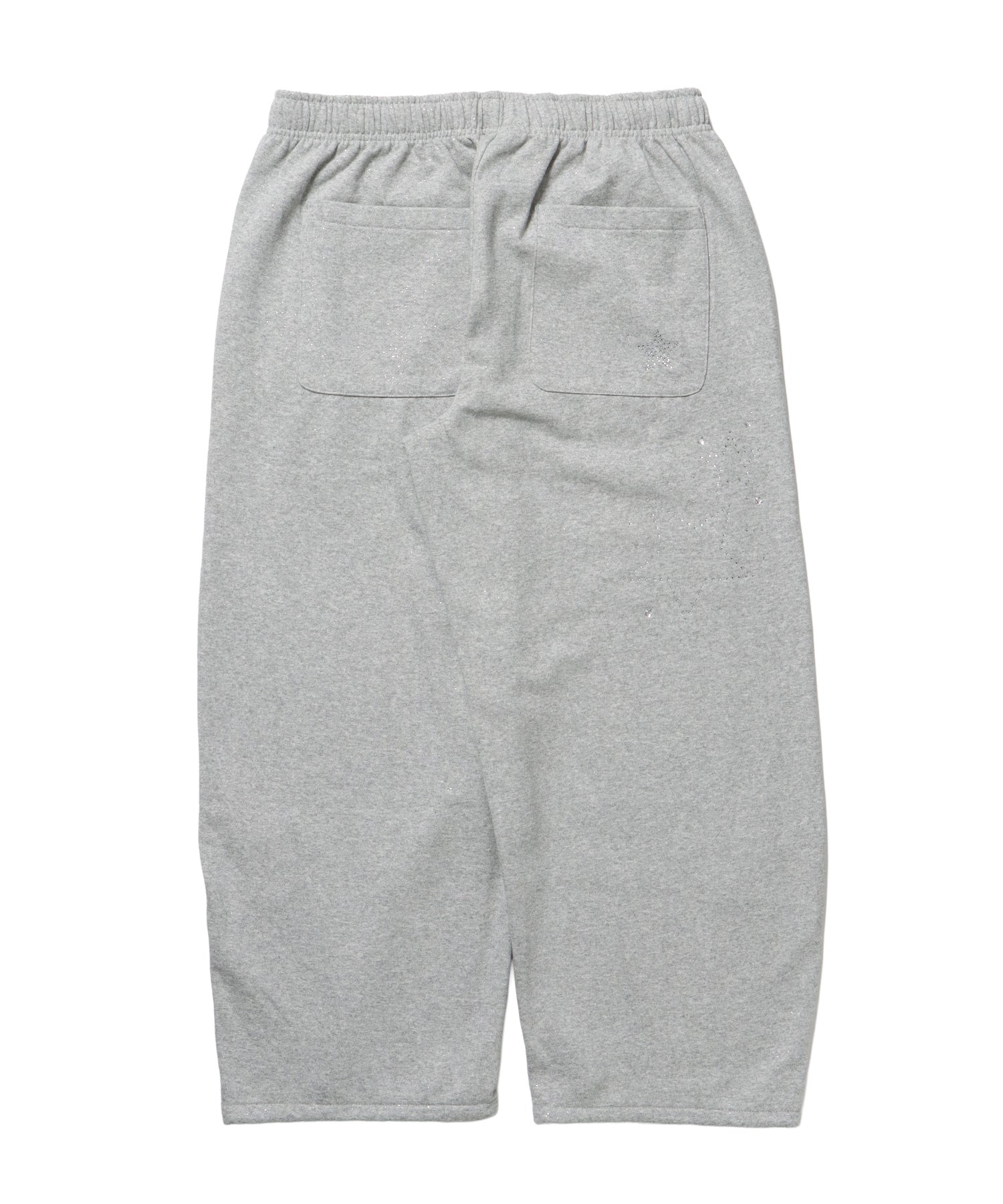 sqnz glitter sweat pants / グリッター スウェットパンツ ラインストーン ドローストリング ポケット 裏起毛 【セットアップ着用可能】 M.グレー