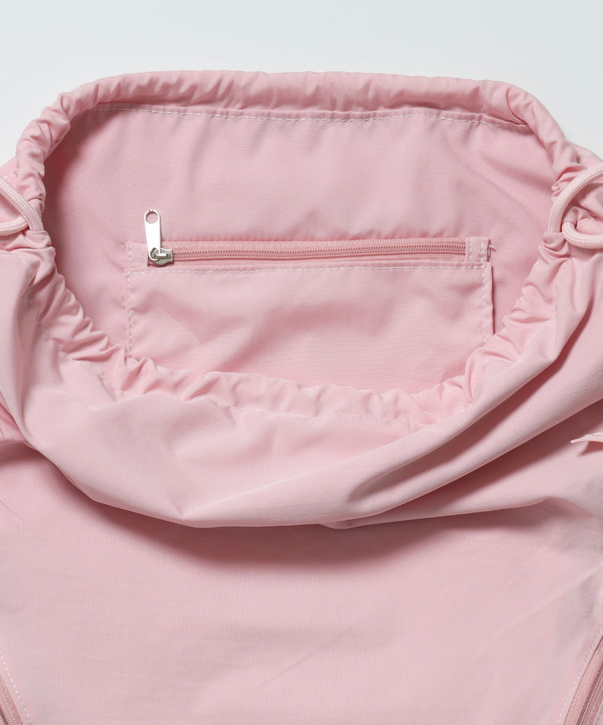 ≪予約商品≫※WEB限定 / 2WAY仕様 /チェックジップナップサック /sqnz zip knapsack ライトピンク