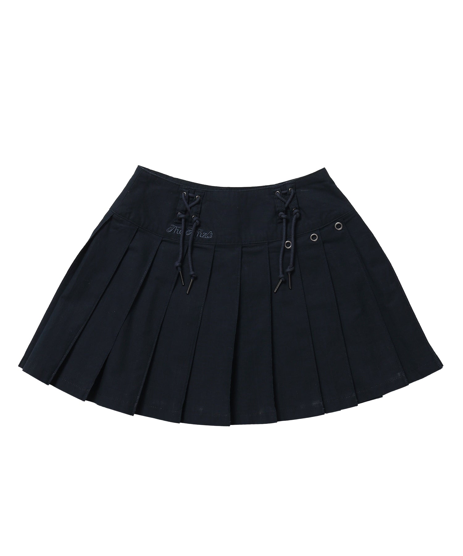 ※WEB限定 / レディースアイレットプリーツミニスカート / sqnz eyelet pleats skirt ダークネイビー
